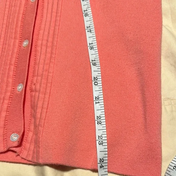 Talbots Pink Cardigan‎ Sweater V-Neck Ribbed - Picture 6 of 11